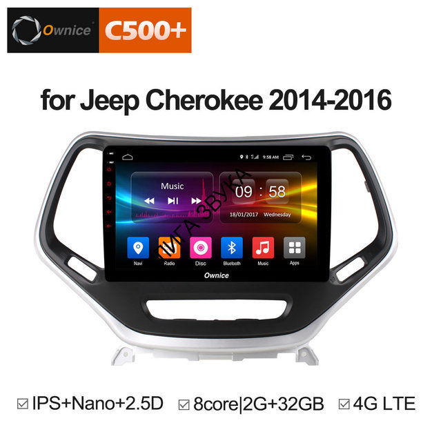 Штатная магнитола Jeep Cherokee 2014+ CarMedia OL-1253-MTK 4G LTE Android 6.0.1 