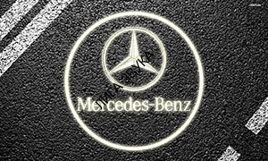 LED подсветка двери Carsys RX-S9C Mercedes-Benz в штатное место с логотипом авто