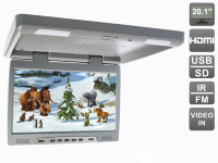 Потолочный автомобильный монитор 20,1" с HDMI и встроенным медиаплеером AVel AVS2020MPP (серый)