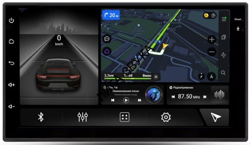 Универсальная 2 Din магнитола Canbox 2/32 7 дюймов Android (IPS, DSP, CarPlay) (173*98)