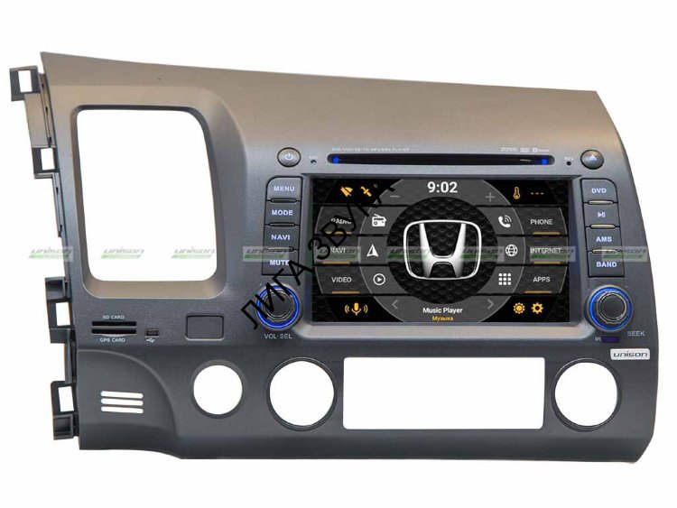 Штатная магнитола Honda Civic 4D Unison 7CDA 