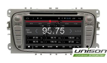Штатная магнитола Ford Focus, Mondeo, Galaxy, C-Max Unison 7BDA овал Android Штатная автомагнитола Unison Форд Mondeo универсальная овальная