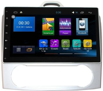 Штатная магнитола Ford Focus 2 климат LeTrun 1695 Android 5.1 экран 10,2 дюйма Штатная автомагнитола Ford Focus 2 с климатом LeTrun 1695 на Android 5.1