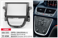 Переходная рамка Opel (Vauxhall) Mokka 2012-2016 / Buick Encore 2012-2016 CARAV 11-494 2DIN 