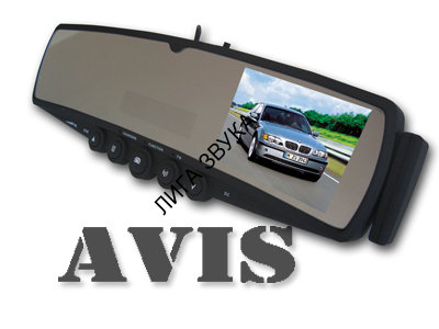 Зеркало заднего вида со встроенным монитором, MP3-плеером и Bluetooth-гарнитурой AVIS AVS0351BM