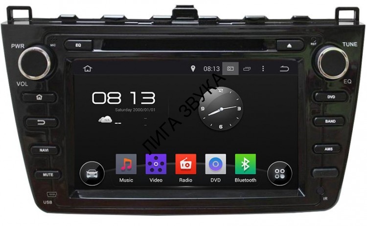 Штатная магнитола Mazda 6, Atenza 2007-2012 Carmedia KD-8001-P Android DSP чёрный глянец 