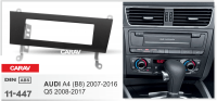 Переходная рамка Audi A4 (B8) 2007-2016, Q5 2008-2017 Carav 11-447 1DIN
