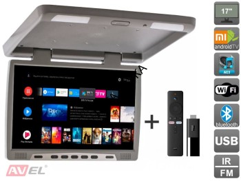 Потолочный монитор на Android Avel AVS117 + Xiaomi Mi TV Stick + AV1252DC AVIS Electronics AVS117 - Потолочный монитор 17" 
