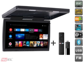 Потолочный монитор на Android Avel AVS2230MPP + Xiaomi Mi TV Stick + AV1252DC Потолочный монитор 23,6" со встроенным Full HD медиаплеером AVS2230MPP 