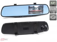 Зеркало заднего вида Avis AVS0450DVR со встроенным монитором 4.3" и двухканальным видеорегистратором