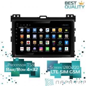 Штатная магнитола Toyota Land Cruiser Prado 120 2002-2009 Parafar PF456XHD Android 8.1.0 4G LTE  Штатная магнитола Toyota Land Cruiser Prado 120 2002-2009 Parafar PF456XHD Android 8.1.0 4G LTE 
