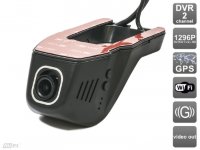 Универсальный двухканальный автомобильный Ultra HD (1296P) видеорегистратор Avis AVS400DVR (106 Universal) с GPS