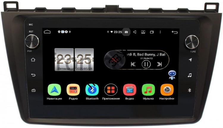 Штатная магнитола Mazda 6 GH 2007-2012 LeTrun BPX409-9033 Android DSP, IPS, с голосовым ассистентом, с крутилками