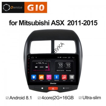 Штатная магнитола Mitsubishi ASX, Citroën C4 AirCross, Peugeot 4008 Roximo Ownice G10 S1631E Android 8.1  Штатная магнитола Mitsubishi ASX Ownice G10 S1631E Android 8.1 
