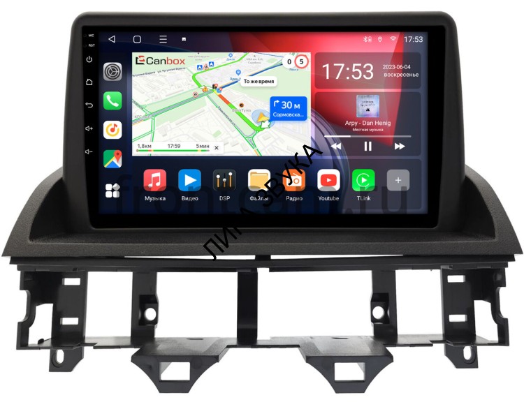 Штатная магнитола Mazda 6 (GG), Atenza (2002-2008) Canbox L-Line 4169-9219 Android (4G-SIM, TS18, DSP, QLed)