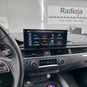 Штатная магнитола Audi A4 B9 2015-2020, A5 F5 2016-2020 Radiola RDL-8504 (ТС-8504) Android 4G SIM  Замена заводского монитора AUDI A4/A5 2016-2020 г.в. на 10,25 дюймов сенсорный экран высокого разрешения 1920*720 Под оригинальный дизайн с сохранением всей стилистики AUDI.