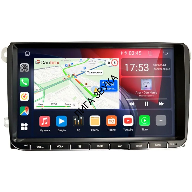 Штатная магнитола Volkswagen Amarok, Golf, Jetta, Passat, Polo, Scirocco, Tiguan, Touran OEM GT-9001 Android