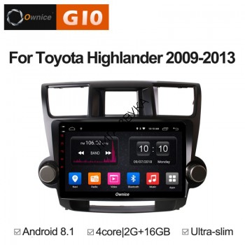 Штатная магнитола Toyota Highlander U40 2007-2014 Roximo Ownice G10 S1616E Android 8.1   Штатная магнитола Toyota Highlander 2009 + Ownice G10 S1616E Android 8.1  