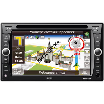 2DIN мультимедийный центр с навигацией Mystery MDD-6280NV  Автомагнитола MYSTERY MDD-6280NV - Встраиваемая мультимедийная система размером 2 DIN. широкоформатный сенсорный ЖК монитор размером 6.2''