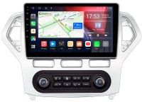 Штатная магнитола Ford Mondeo IV 2007-2010 серебро Canbox L-Line 4168-1016 встроенный климат Android 4G-SIM, 3/32, TS18, DSP, QLed