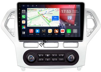 Штатная магнитола Ford Mondeo IV 2007-2010 серебро Canbox L-Line 4168-1016 встроенный климат Android 4G-SIM, 3/32, TS18, DSP, QLed Штатная магнитола Ford Mondeo IV 2007-2010 серебро Canbox L-Line 4168-1016 встроенный климат Android 4G-SIM, 3/32, TS18, DSP, QLed