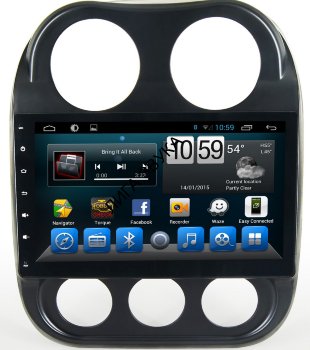 Штатная магнитола Jeep Compass 2011-2017 Carmedia QR-1086 Carmedia QR-1086 - Штатная магнитола для Jeep Compass 2011+, 10.2", Android 6.0, 4-ЯДРА