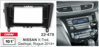 Переходная рамка 10,1" Nissan X-Trail, Qashqai, Rogue 2014+ Carav 22-478