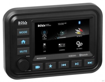 Магнитола для водного транспорта Boss Audio Marine MGV550B Влагозащищенная магнитола 4x60 Вт., Bluetooth, LCD 5" тач, видеовход x 2, USB/SD, AM/FM, MP3, WMA, морская серия, USB2 (зарядка), Sub Pre Amp выходы, цвет черный
