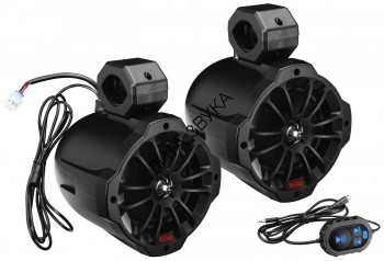 Закрытая 2-полосная акустическая система Boss Audio B62ABT Закрытая 2-полосная АС 6.5" , 750Вт пиковая мощность, Bluetooth, влагозащищенная, пульт д/у, крепление под трубу диаметром 1,75-3 дюйма, цвет чёрный