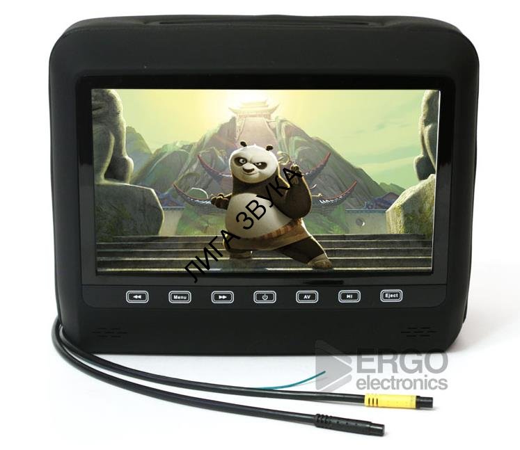 Подголовник ERGO ER9HD со встроенным DVD плеером и LCD монитором 9 (чёрный)