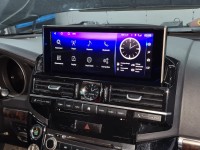 Штатная магнитола Toyota Land Cruiser 200 2008-2015 (климат на штатном экране) - Carmedia ZH-T1206X монитор 12.3", Android 12, 8Гб+128Гб, CarPlay, SIM-слот