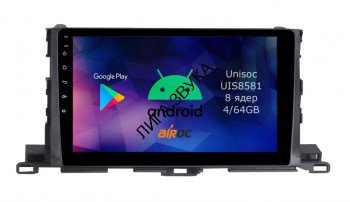 Штатная магнитола Toyota Highlander 3 2014-2020 (поддержка кругового обзора) Airoc RM-1112 Android DSP 4G Штатная автомобильная навигационная мультимедийная система Airoc модель RM-1112 для Toyota Highlander 3
