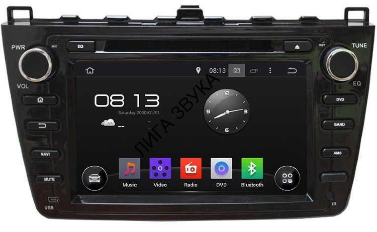 Штатная магнитола Mazda 6, Atenza 2007-2012 Carmedia KD-8001-P30-b Android чёрный глянец