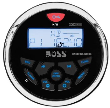 Морская магнитола Boss Audio MGR350B BOSS Audio MGR350B - магнитола из морской серии, USB / Bluetooth / AUX / FM