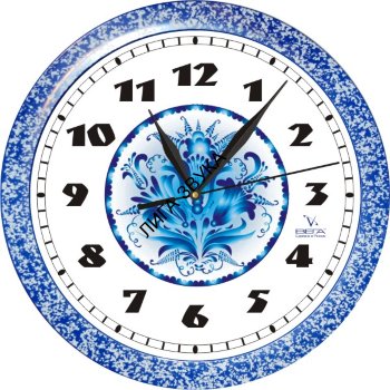 Часы ВЕГА П1-1072/7-80 Часы гжель Часы ВЕГА П1-1072-7-80