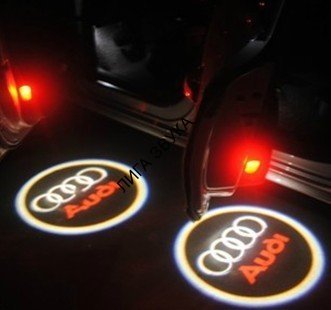LED подсветка двери Carsys RX-S3B Audi в штатное место с логотипом авто