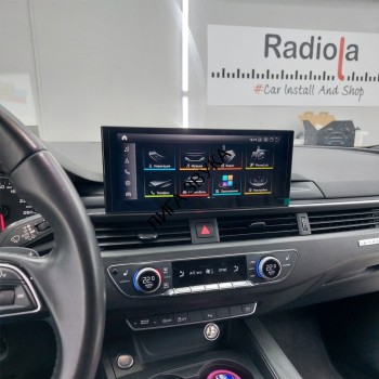 Штатная магнитола Audi A4 B9 2015-2020, A5 F5 2016-2020 Radiola RDL-1204 Android 4G SIM Замена заводского монитора AUDI A4/A5 2016-2020 г.в. на 12,25 дюймов сенсорный экран высокого разрешения 1920*720 Под оригинальный дизайн с сохранением всей стилистики AUDI.