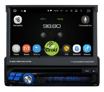 1DIN Android магнитола Roximo CarDroid RD-1001D DSP 178x50 мм с выдвижным 7" экраном Штатная магнитола CarDroid RD-1001D 1DIN Универсальная 7 (Android 9.0) DSP