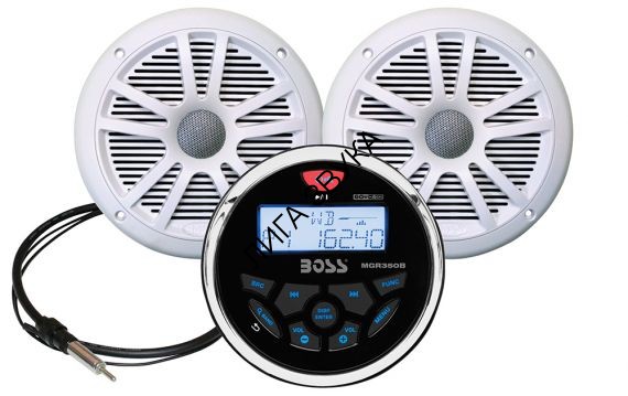 Комплект морской магнитола + акустика Boss Audio MCKGB350W.6 240W 2x6.5''